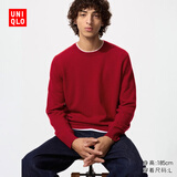 优衣库羊绒圆领针织衫/长袖男装女装毛衣毛衫478543 16 红色 M