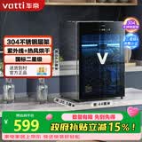 华帝（VATTI）消毒柜家用小型台式免沥水紫外线厨房餐具办公室茶杯台面迷你消毒烘干一体机消毒碗柜 二星级 60L 紫外线热风烘干黑