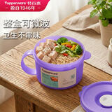 特百惠（Tupperware）微波460ml可加热水晶汤碗水果碗 学生上班族便携饭盒单个装冰沙紫