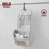 MUJI 聚酯纤维 可吊挂式洗脸用具盒 化妆包旅行便携洗漱包 浅灰色 宽16*长19*厚度6cm