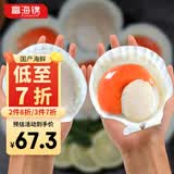 富海锦鲜汁半壳虾夷扇贝540g 8-10只无沙火锅烧烤食材 海鲜生鲜贝类送礼