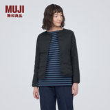 MUJI 女式 轻量羽绒便携式无领夹克 羽绒服女款冬季 女装 轻薄 黑色 S (155/80A)