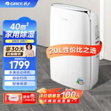格力（GREE） 除湿机 家用轻音抽湿机 卧室除湿器20L/天适用面积20-40 DH20EF 20L/天 20-40㎡ DH20EF