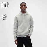 盖璞（GAP）男女装秋季款Logo刺绣抓绒宽松连帽衫卫衣美版795625 浅灰色 M 美码 L亚洲码180/96A【偏大,建议拍小一码】