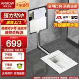 箭牌（ARROW） 隐藏式蹲便器套装水箱蹲厕入墙冲水箱暗装暗藏蹲坑便池 5007E带弯前排+白色面板