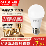 欧普照明（OPPLE）LED节能灯泡E27螺口灯泡 【9w-暖白光3000K】1只装 大功率光源超亮高显色球泡