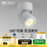 爱斯兰明装射灯LED客厅照画公司LOGO电视背景墙灯简约筒灯 明装-小号白色7W 自然光