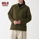 MUJI 男女通用法兰绒开领衬衫长袖休闲百搭衬衣外套纯棉全棉ACA71A1A 卡其绿 S-M 165/88A