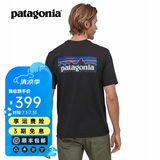 巴塔哥尼亚（Patagonia）男女情侣款通勤P-6 Logo混纺棉休闲潮流户外透气短袖T恤 38504 BLK黑色 XS 158/170(CM)  50/60(KG)