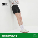 森马（Semir）森柔|牛仔裤女夏季做旧半松紧腰短裤复古潮流直筒裤103325122001