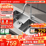 华帝（VATTI）厨房水槽S2 手工大双槽洗菜盆洗碗盆水池304不锈钢左右分区