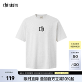 CHINISM CH纯棉短袖男夏季T恤半袖时尚宽松潮流休闲圆领情侣上衣 暖花灰 L