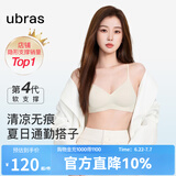ubras【虞书欣同款】夹心软支撑小胸聚拢光面无痕内衣女无钢圈文胸罩 【明星同款】燕麦奶色 M  75A/75B