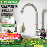 四季沐歌厨房水龙头单冷系列304不锈钢净铅360°旋转洗菜盆水槽水龙头100F
