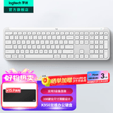 罗技（Logitech）K950无线蓝牙键盘 双模静音键盘办公键盘薄膜笔记本电脑Mac平板ipad键盘 108键全尺寸家用超薄便携 珍珠白
