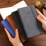 法拉蒙（faramon） 4本装A6绑带本加厚笔记本子便携记事本可随身携带笔记本文具小号口袋本 （黑灰蓝棕）