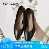 意尔康女鞋细跟通勤工作鞋浅口时装高跟鞋单鞋女春秋 26901W黑色38