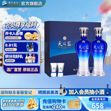 洋河天之蓝46度480mL 礼盒装【2018版】蓝色经典绵柔浓香白酒送礼商务 46度 480mL 1盒 双瓶装