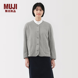 MUJI 女式 抓绒 开衫 外套 外衣 长袖 25年冬季 女装 BB2T4C5A 灰色 S （155/80A）