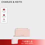 CHARLES&KEITH质感菱格链条小方钱包女包包女包生日礼物送女友CK6-10680924 SOFT PINK浅粉色 XS