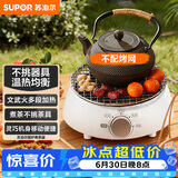 苏泊尔（SUPOR）迷你电陶炉煮茶器煮茶炉煮茶壶养生围炉煮茶茶艺炉泡茶家用办公白茶不挑器具SW-DTL01