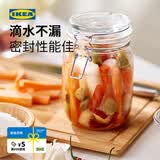宜家（IKEA）考肯密封透明储物罐玻璃瓶密封罐食品级专用附盖罐储存罐 透明玻璃附盖罐1升
