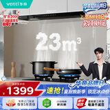 华帝脱排吸油烟机【官方推荐搭配123灶具】欧式顶吸23风量大吸力家用齐平橱柜静音一级能效176T