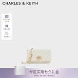 CHARLES&KEITH经典菱格链条小方单肩斜挎包包女包生日礼物送女友CK2-70160131 Cream奶白色 小包