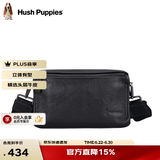 暇步士（Hush Puppies）男士单肩包斜挎包新款时尚户外通勤真皮邮差包牛皮小背包送男友 黑色窄肩带HA-2011708W-5710z