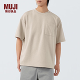 MUJI  男式凉感双层编织宽版T恤短袖打底衫男装夏季AB07CC4S 淡黄色 S 165/84A