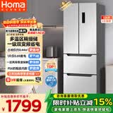 奥马（Homa）326升法式多门家用电冰箱超薄风冷无霜一级能效双变频节能直拉抽屉四开门326WF/B