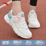 安踏运动鞋女鞋夏季防水皮面跑步鞋休闲轻便软底减震小白鞋 【夏款-网面透气】白/粉/青 38 (235mm)