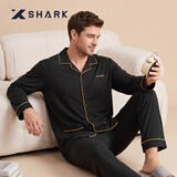 XSHARK大码男士春秋季睡衣精梳纯棉长袖长裤家居服套装肥佬大码可外穿 慕尼黑 XL （150-170斤）