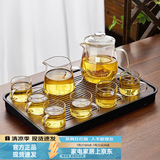 忆壶茶（YIHUTEA） 茶壶玻璃泡茶壶玻璃茶具 茶水分离煮茶壶玻璃水壶保温加热煮茶器 【待客套装】茶壶+6杯+公杯+茶盘