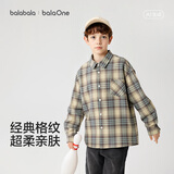 巴拉巴拉童装儿童长袖衬衫宝宝女童男童2026新款秋装格纹亲子上衣时尚外套