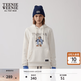 Teenie Weenie小熊秋冬装学院风蓝色T恤索罗娜加绒连帽卫衣套头衫 象牙白 S (160)