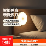 2025新款人体感应灯夜间自动亮灯宿舍家用床头智能声控充电小夜灯 暖光 感应充电款+开关