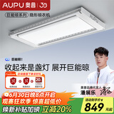 奥普电动晾衣架智能隐形超薄阳台曲面灯晾衣架遥控升降伸缩晾衣杆D350