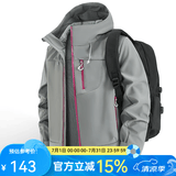 凡客诚品（VANCL）官方店休闲保暖运动防风软壳衣连帽外套男 熔岩灰/玫红 L