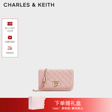 CHARLES&KEITH经典菱格链条小方单肩斜挎包包女包生日礼物送女友CK2-70160131 粉红色Pink 小包