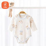 贝瑞加（Babyprints）长袖包屁衣纯棉连体衣男女宝宝四季爬服百天衣服 悠悠胖兔73