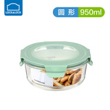 乐扣乐扣玻璃保鲜盒上班族饭盒微波炉可加热专用圆形碗水果盒大容量便当盒