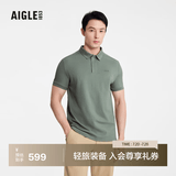AIGLE艾高轻奢短袖T恤春夏经典款速干吸湿COOLMAXpolo衫上衣男 迷迭绿 AW601 L (180/96A)