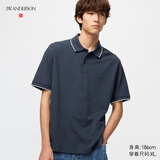 优衣库快干POLO衫/短袖/条纹饰边男装女装合作款/T恤485564 69 藏青色 4XL