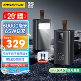 品胜【3C认证】充电宝65W快充60000毫安大容量带手电功能适用笔记本苹果17pro60W40W