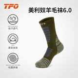 TFO 美利奴羊毛袜 透气户外耐磨夏季中筒徒步登山袜2202326 男款棕色