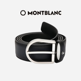 万宝龙（MONTBLANC）腰带男士牛皮革马蹄形针扣皮带礼物