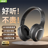 宏碁（acer）OHR300头戴式蓝牙耳机无线降噪耳麦电脑游戏运动音乐耳机超长待机适用于苹果华为小米黑色可开发票