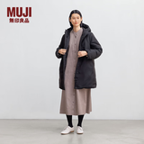 MUJI女式不易沾水羽绒大衣中长款羽绒服女款女装25年冬季外套BD10UA5A 黑色 S (155/80A)