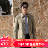 雅戈尔（YOUNGOR）风衣男翻领单风衣锦纶耐穿舒适透气男士上衣外套 GYDF424995YQA卡其 L 175/96A